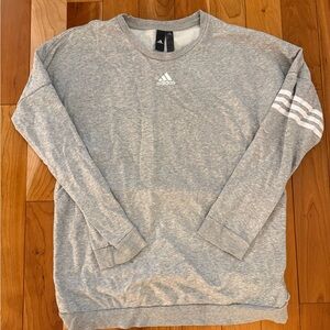 Adidas Womens Lightweight Gray Crewneck Sweater